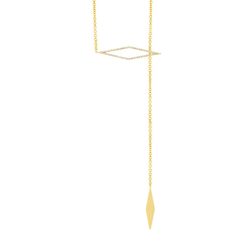 0.23ct Diamond Lariat Necklace in 14k Yellow Gold