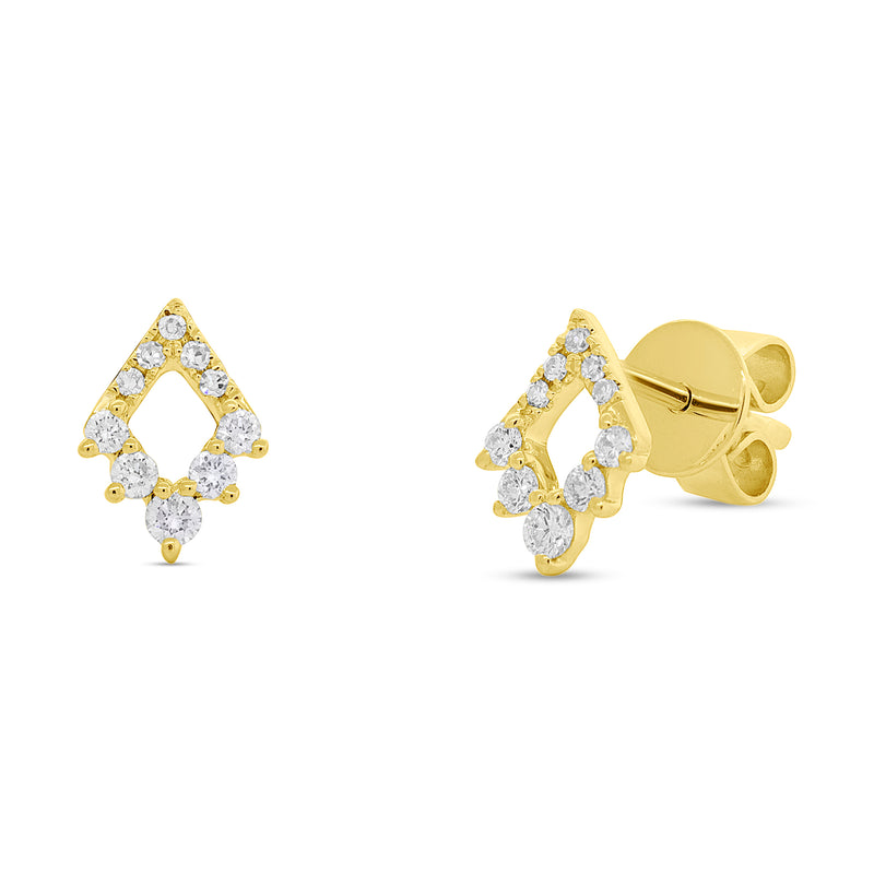 0.18ct Diamond Pattern Stud Earrings in 14k Yellow Gold