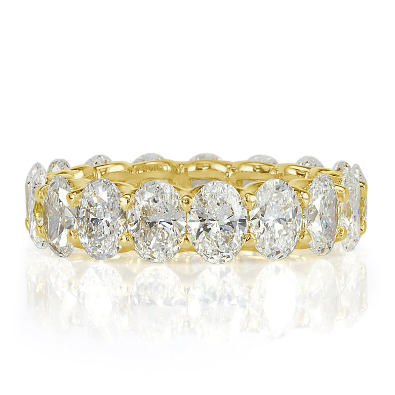5.54ct Oval Cut Diamond Eternity Band in 18k Yellow Gold