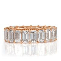 8.10ct Emerald Cut Diamond Eternity Band in 18k Rose Gold