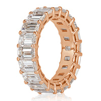 8.10ct Emerald Cut Diamond Eternity Band in 18k Rose Gold