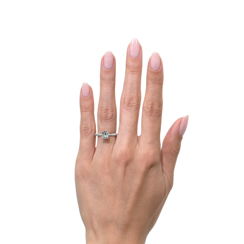 1.43ct Old Mine Cut Diamond Engagement Ring