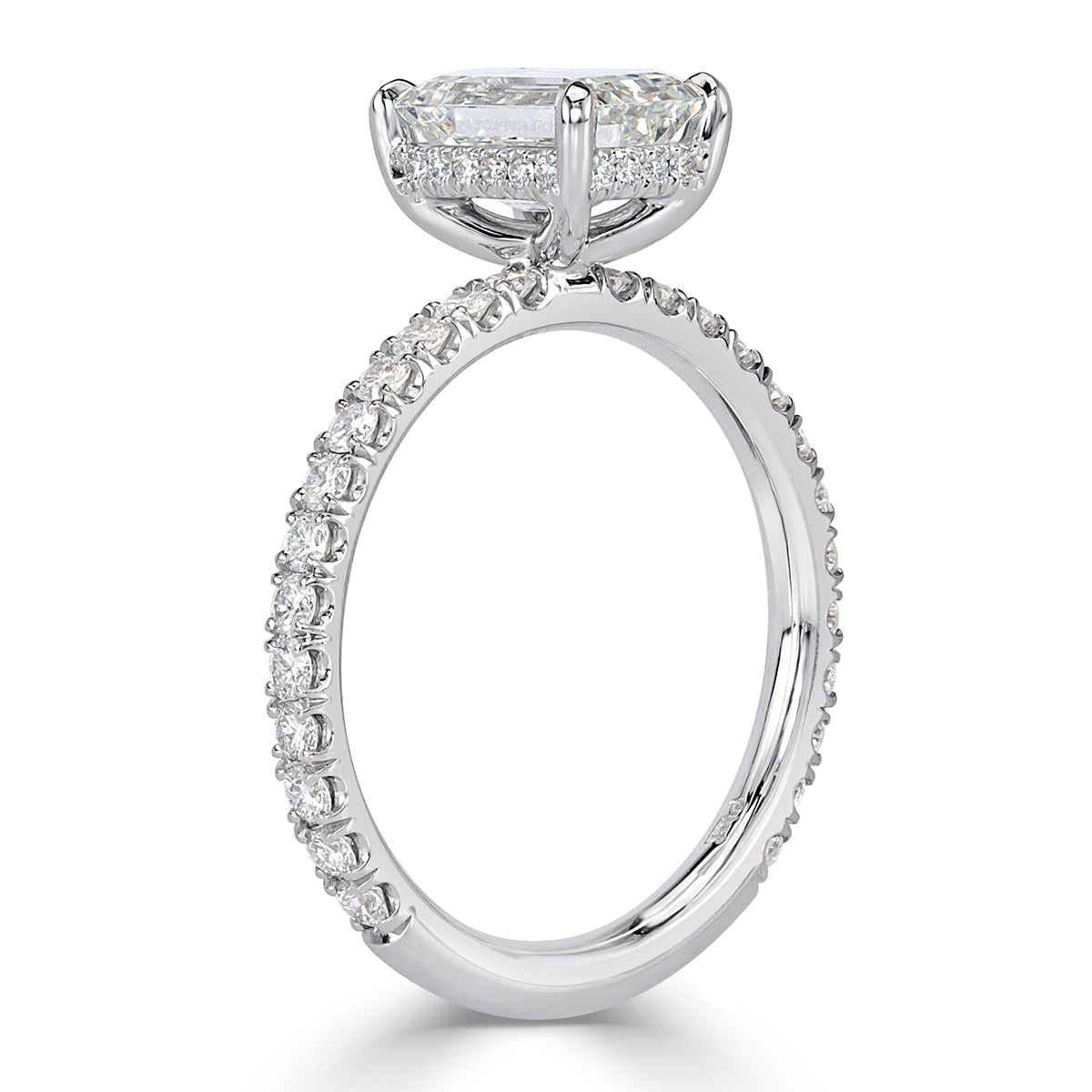 2.09ct Emerald Cut Diamond Engagement Ring