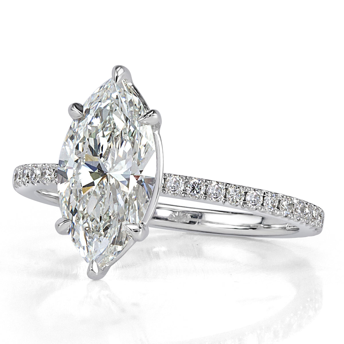 1.97ct Marquise Cut Diamond Engagement Ring