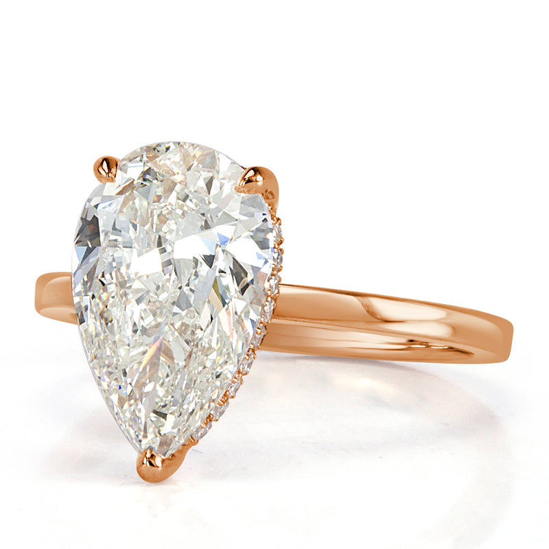 3.10ct Pear Shaped Diamond Engagement Ring