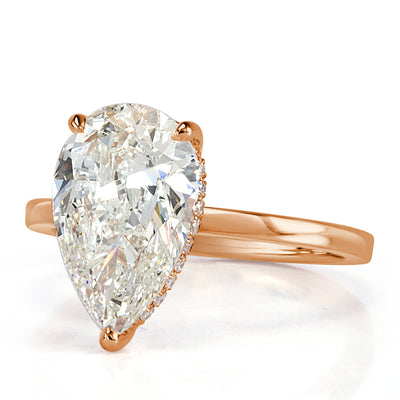 3.10ct Pear Shaped Diamond Engagement Ring