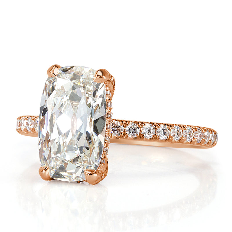 3.02ct Old Mine Cut Diamond Engagement Ring