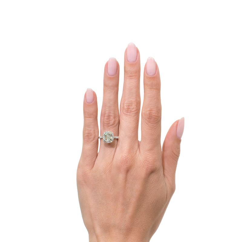 2.67ct Old Mine Cut Diamond Engagement Ring