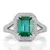 3.90ct Emerald Cut Emerald Engagement Ring