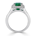 3.90ct Emerald Cut Emerald Engagement Ring