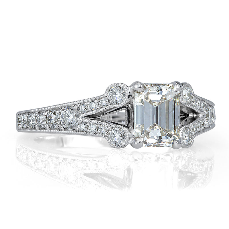 1.31ct Emerald Cut Diamond Engagement Ring