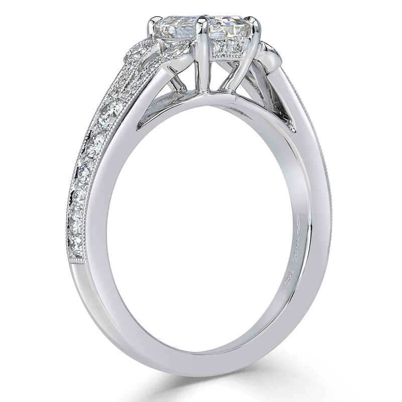 1.31ct Emerald Cut Diamond Engagement Ring