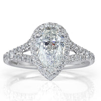 1.96ct Pear Shaped Diamond Engagement Ring