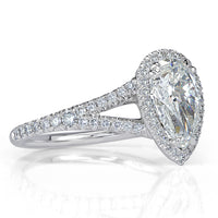 1.96ct Pear Shaped Diamond Engagement Ring