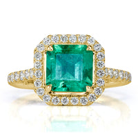 2.35ct Emerald Cut Emerald Engagement Ring