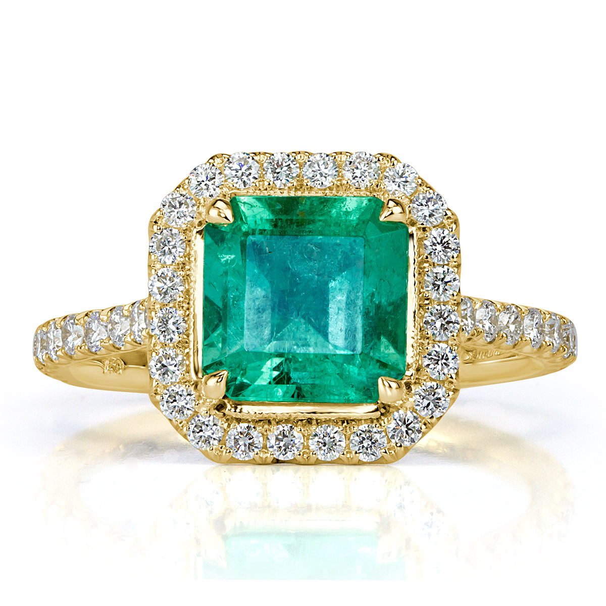 2.35ct Emerald Cut Emerald Engagement Ring