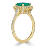 2.35ct Emerald Cut Emerald Engagement Ring