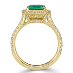2.35ct Emerald Cut Emerald Engagement Ring