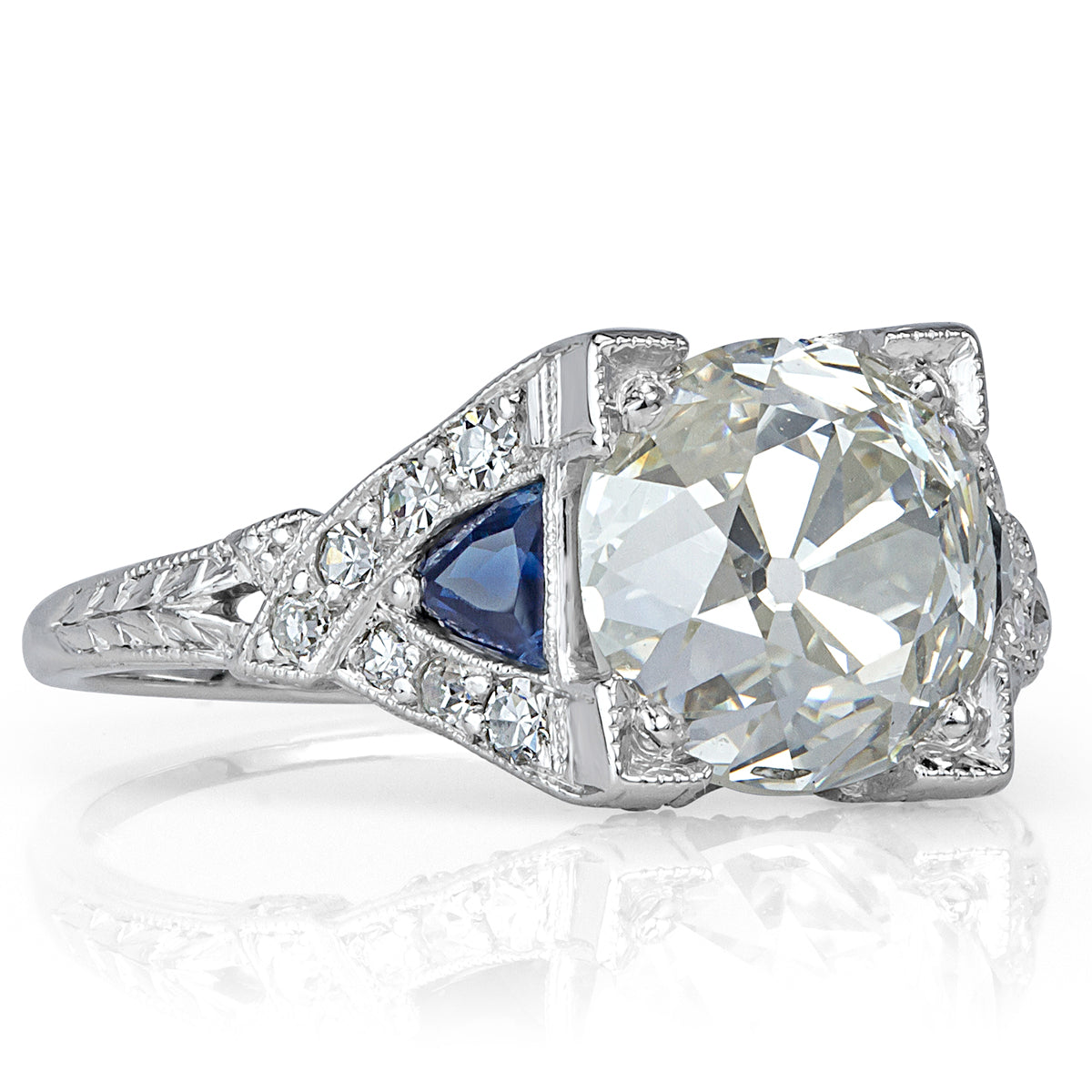 3.95ct Old European Cut Diamond Engagement Ring