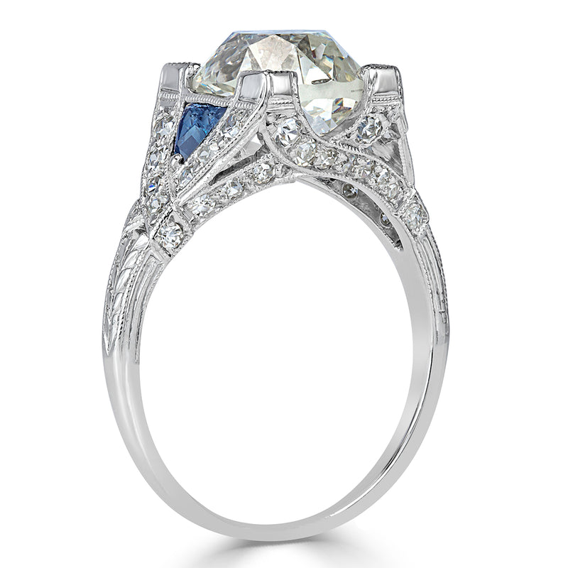 3.95ct Old European Cut Diamond Engagement Ring
