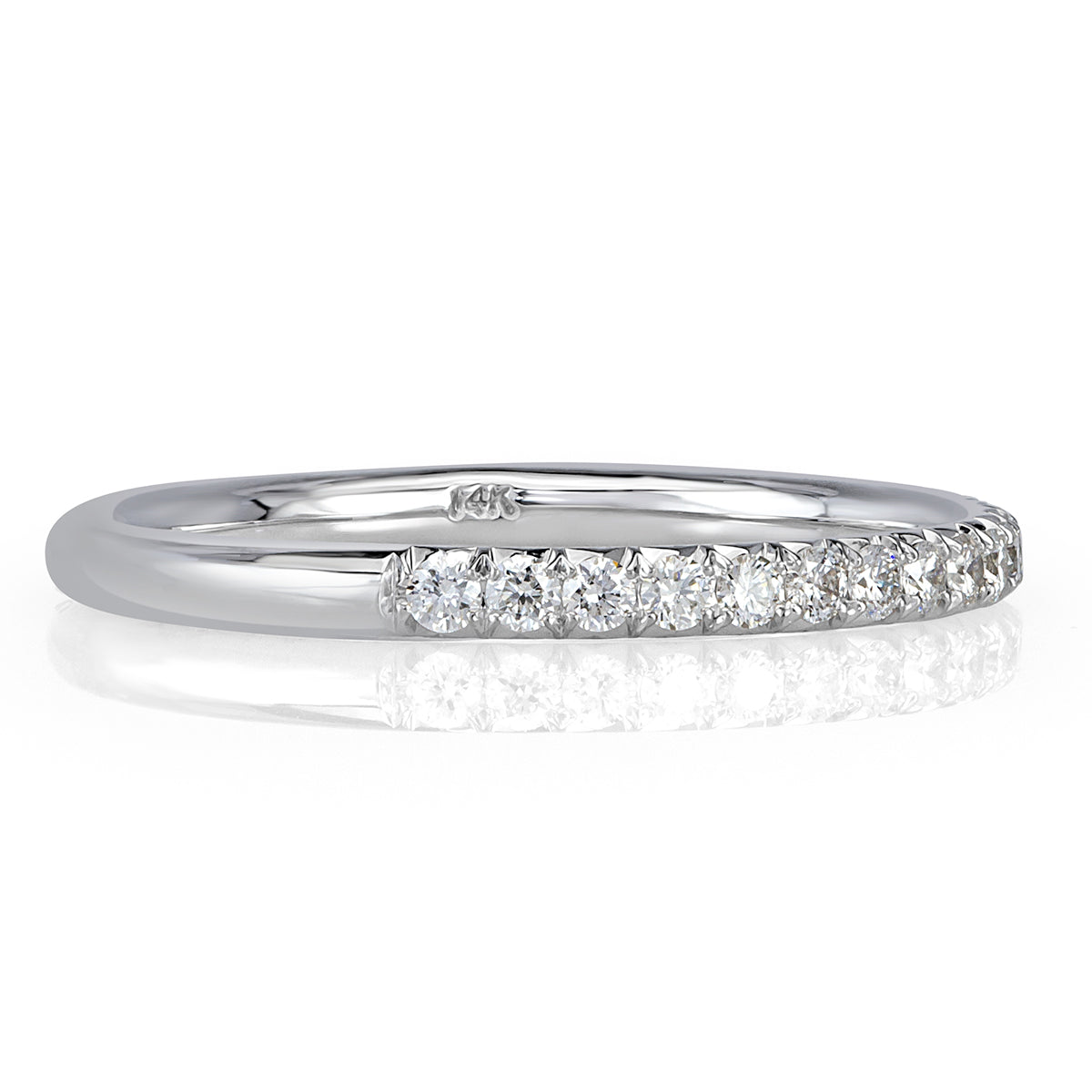 0.25ct Round Brilliant Cut Diamond Wedding Band in 18k White Gold