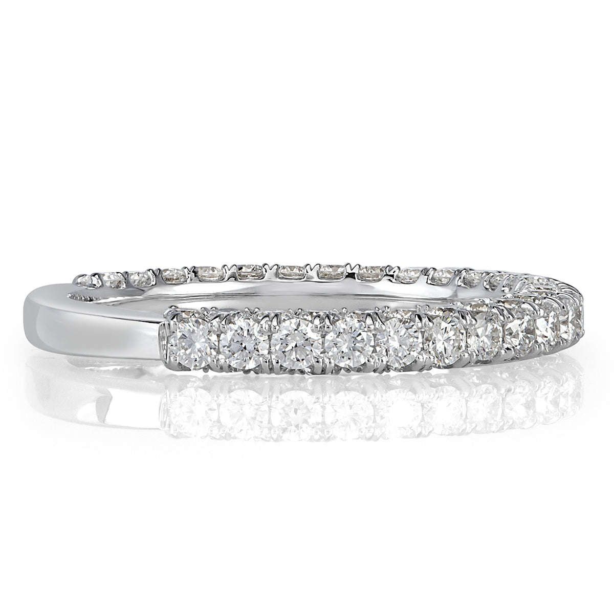 1.45ct Round Brilliant Cut Diamond Wedding Band in 18k White Gold