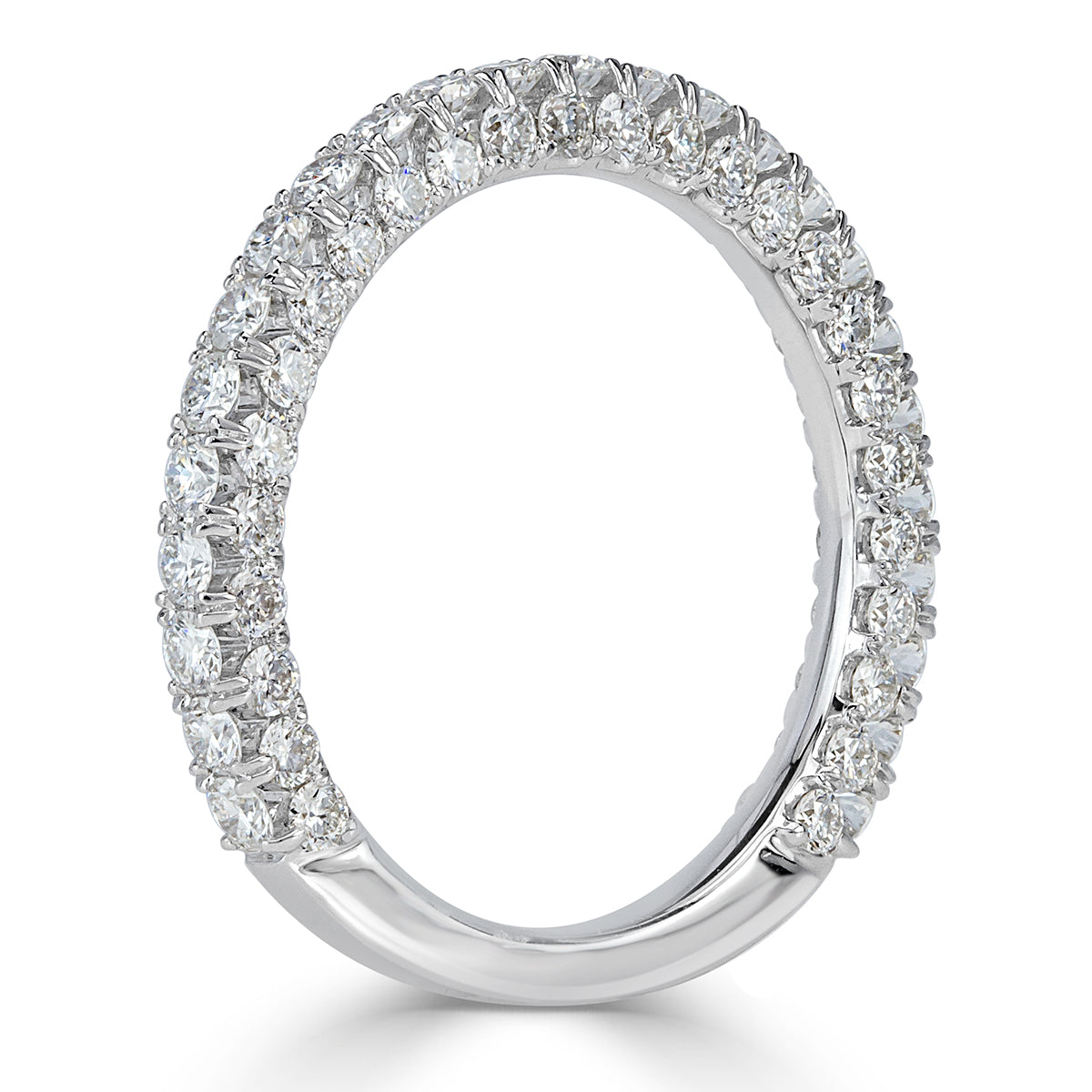 1.45ct Round Brilliant Cut Diamond Wedding Band in 18k White Gold