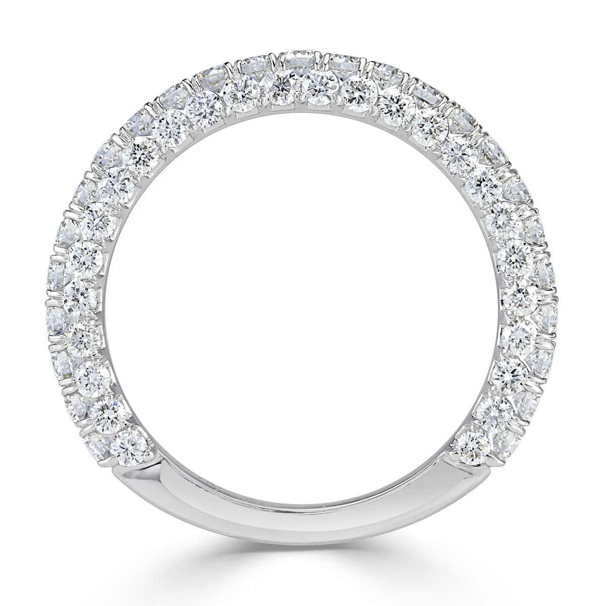 1.45ct Round Brilliant Cut Diamond Wedding Band in 18k White Gold