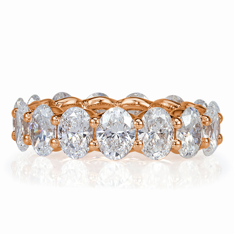 6.16ct Oval Cut Diamond Eternity Band in 18k Rose Gold