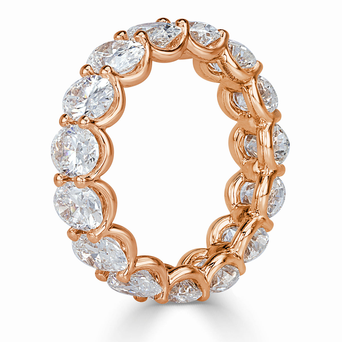 6.16ct Oval Cut Diamond Eternity Band in 18k Rose Gold