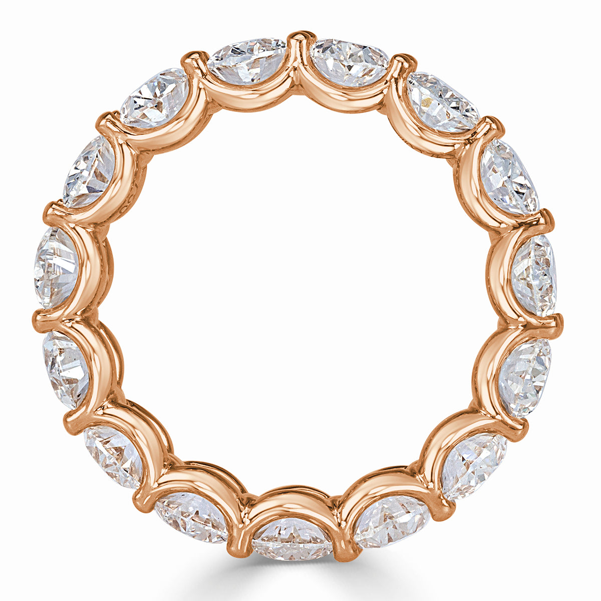 6.16ct Oval Cut Diamond Eternity Band in 18k Rose Gold