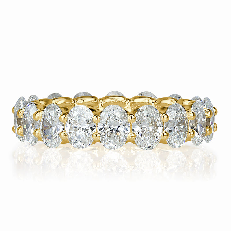 4.42ct Oval Cut Diamond Eternity Band in 18k Yellow Gold