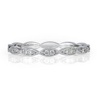 0.16ct Round Brilliant Cut Diamond Marquise Bezel Eternity Band in Platinum