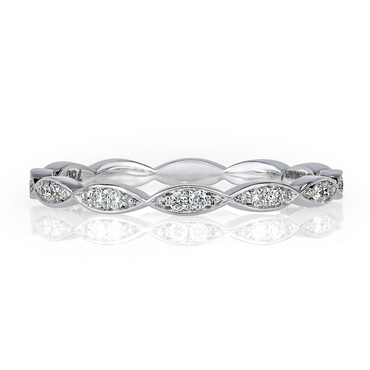 0.16ct Round Brilliant Cut Diamond Marquise Bezel Eternity Band in Platinum