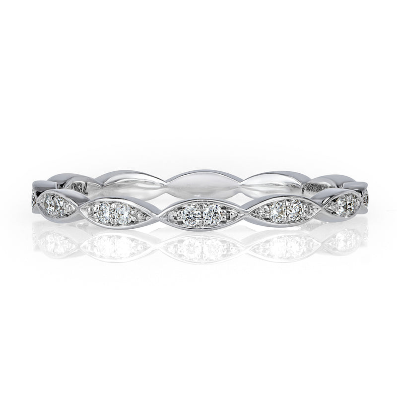 0.16ct Round Brilliant Cut Diamond Marquise Bezel Eternity Band in Platinum