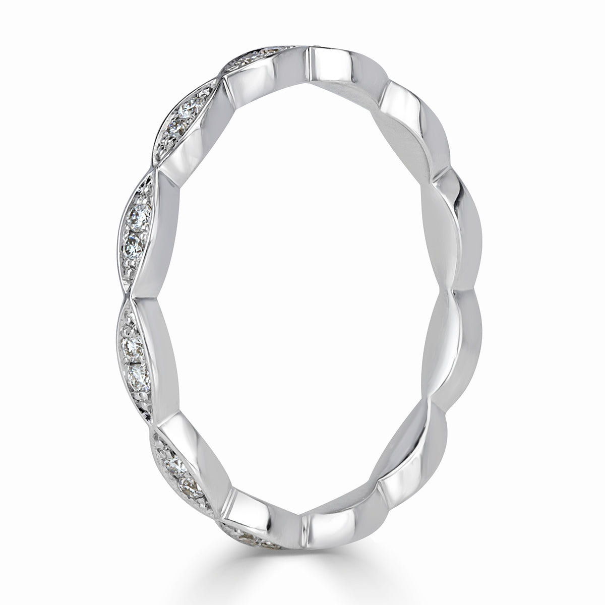 0.16ct Round Brilliant Cut Diamond Marquise Bezel Eternity Band in Platinum