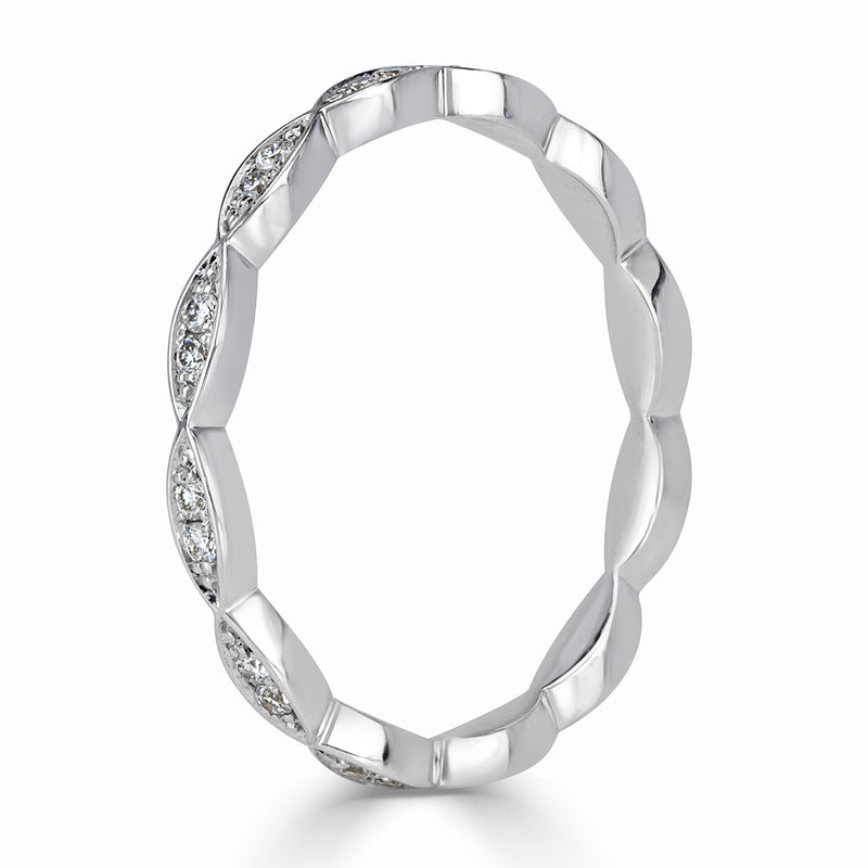 0.16ct Round Brilliant Cut Diamond Marquise Bezel Eternity Band in Platinum