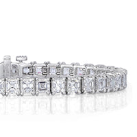12.61ct Asscher Cut Diamond Tennis Bracelet in Platinum