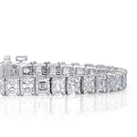 12.90ct Asscher Cut Diamond Tennis Bracelet in Platinum