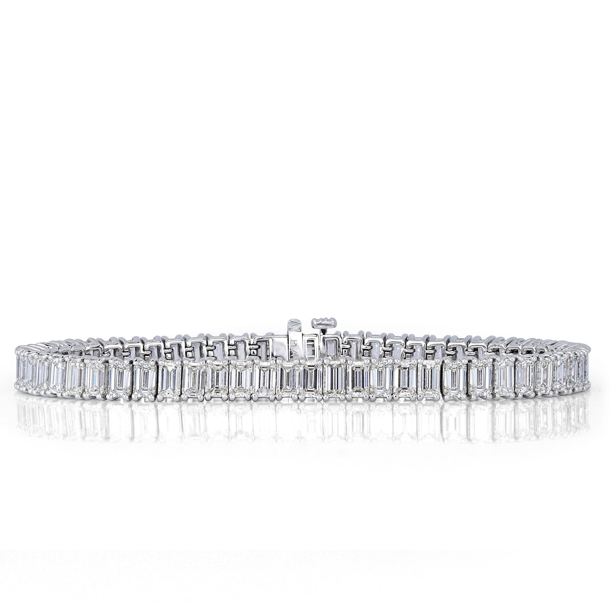 14.52ct Emerald Cut Diamond Tennis Bracelet in Platinum