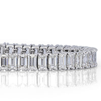 14.52ct Emerald Cut Diamond Tennis Bracelet in Platinum