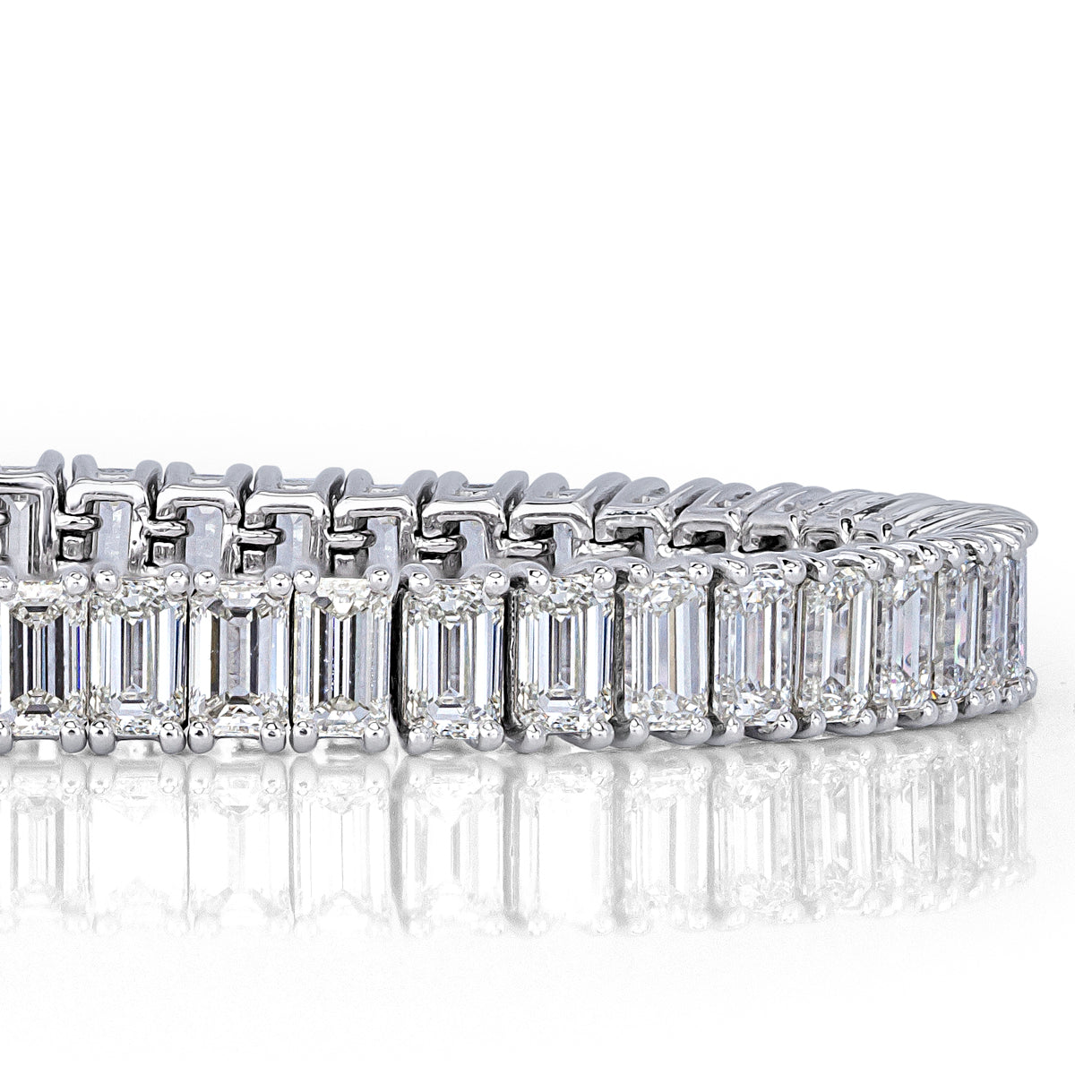 14.52ct Emerald Cut Diamond Tennis Bracelet in Platinum