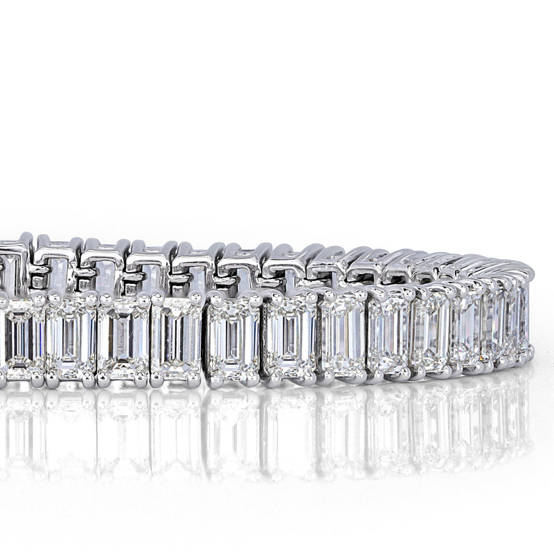 14.52ct Emerald Cut Diamond Tennis Bracelet in Platinum