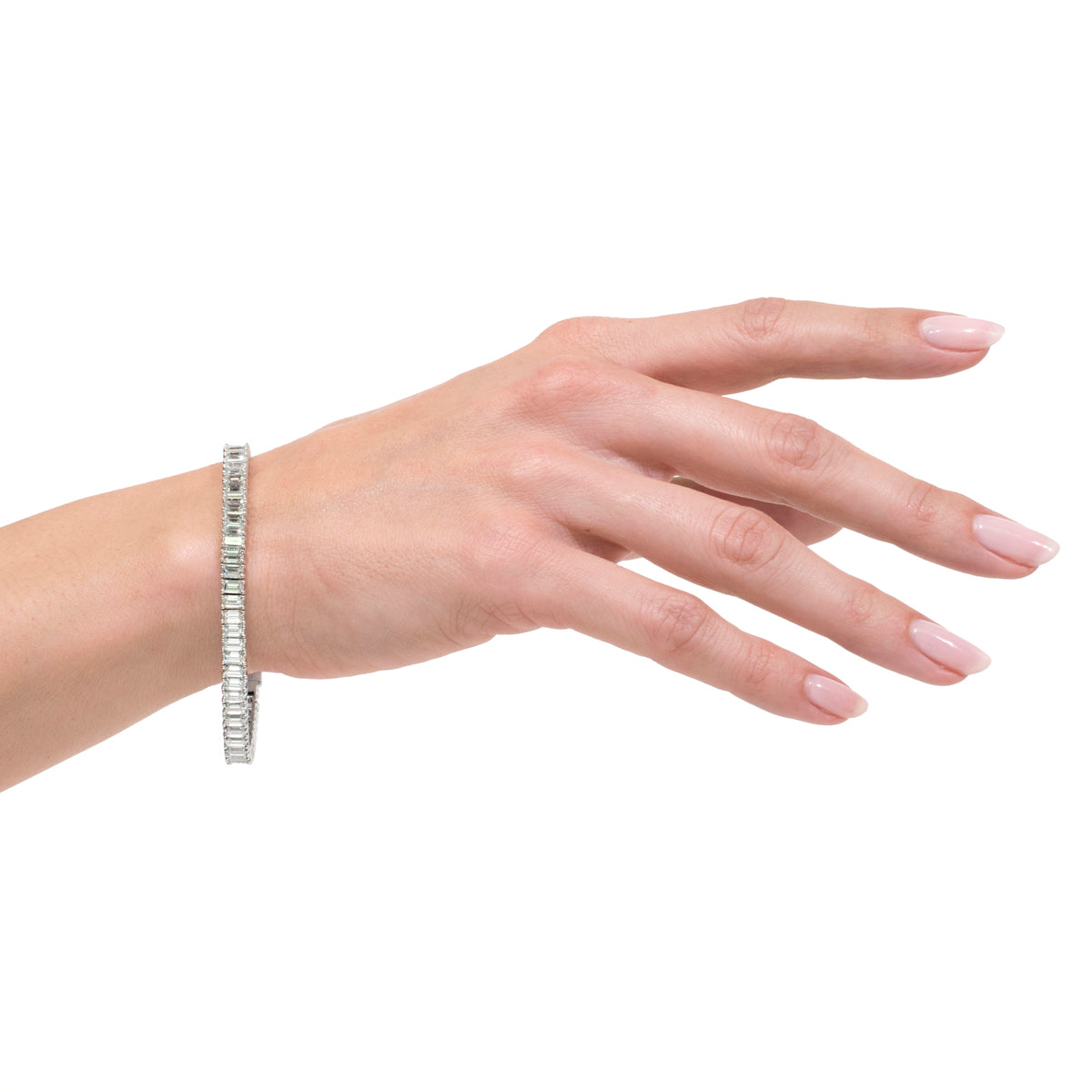 14.52ct Emerald Cut Diamond Tennis Bracelet in Platinum