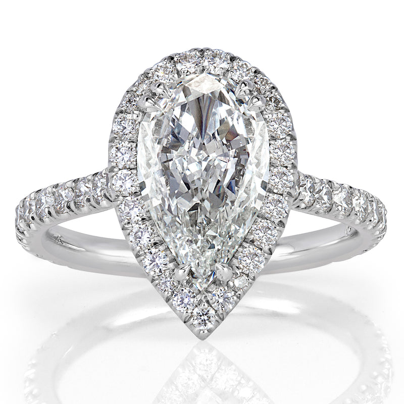 2.86ct Pear Shaped Diamond Engagement Ring