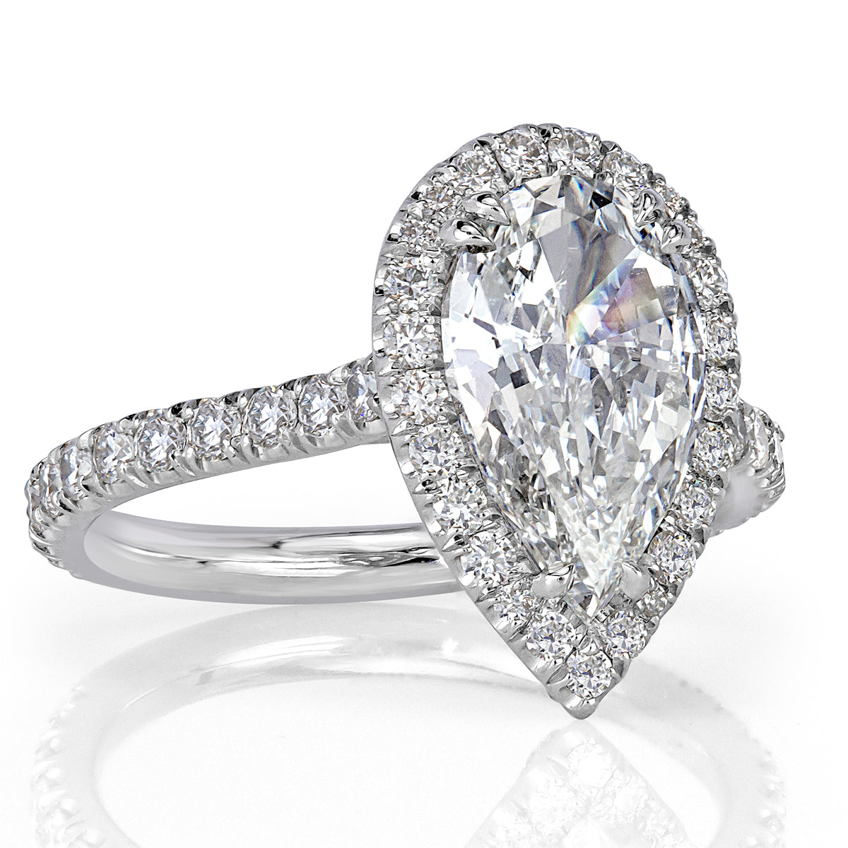 2.86ct Pear Shaped Diamond Engagement Ring