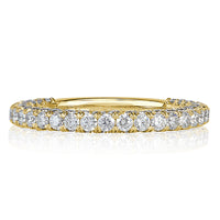 1.45ct Round Brilliant Cut 3-Row Diamond Wedding Band in 18k Yellow Gold