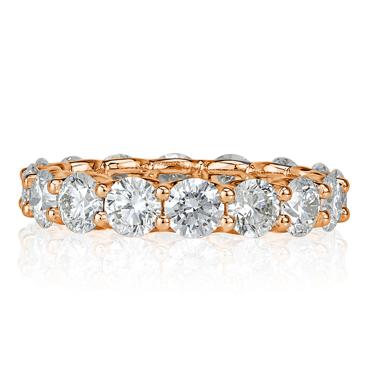 4.00ct Round Brilliant Cut Diamond Eternity Band in 18k Rose Gold
