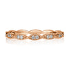 0.16ct Round Brilliant Cut Diamond Marquise Bezel Eternity Band in 18k Rose Gold