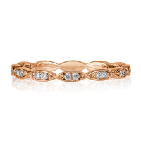 0.16ct Round Brilliant Cut Diamond Marquise Bezel Eternity Band in 18k Rose Gold